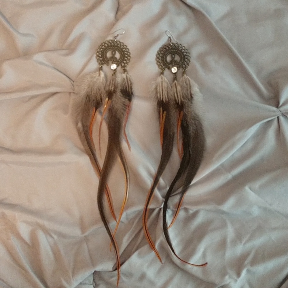 Custom Boho Feather Earrings